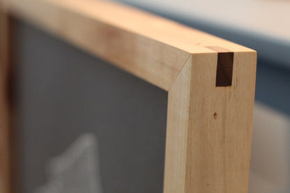 Handmade Solid Maple Picture Frame, plus Acrylic Glass, Pre-Installed Hardware, Tabs, and Backing