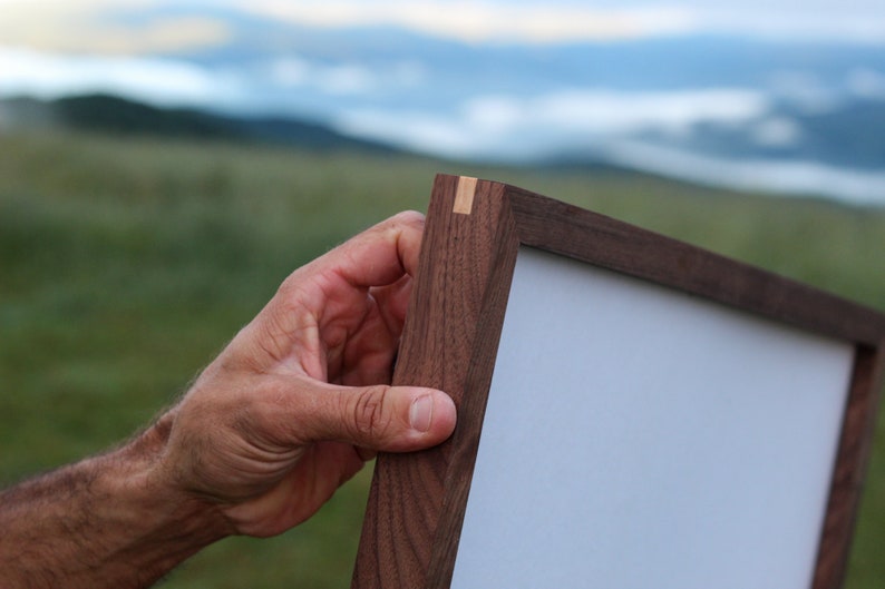 Handmade Solid Walnut Picture Frame with acrylic glass, Hardwood Photo frame, 5th anniversary gift