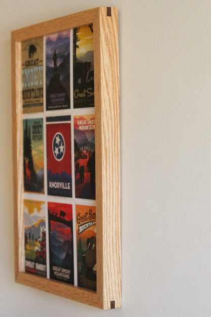 Handmade Solid White Oak Picture Frame, plus Acrylic Glass, Pre-Installed Hardware, Tabs, and Backing