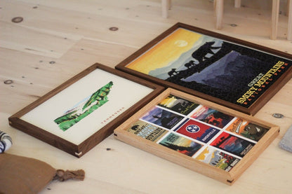 Handmade Solid Walnut Picture Frame, plus Acrylic Glass, Pre-Installed Hardware, Tabs, and Backing