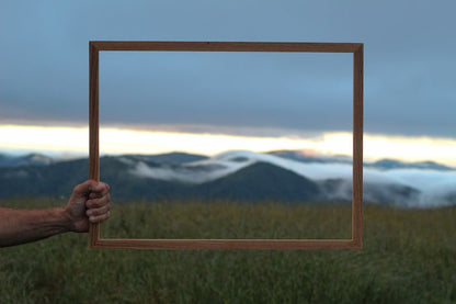 Handmade Solid White Oak Picture Frame, plus Acrylic Glass, Pre-Installed Hardware, Tabs, and Backing