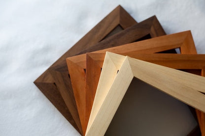 Handcrafted Wood Picture Magnet Frame: Walnut, Maple, Cherry, Oak