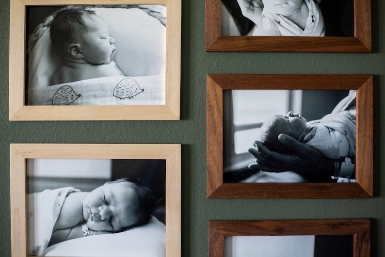 Handcrafted Wood Picture Magnet Frame: Walnut, Maple, Cherry, Oak