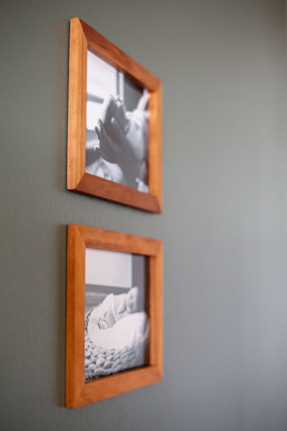 Handcrafted Wood Picture Magnet Frame: Walnut, Maple, Cherry, Oak
