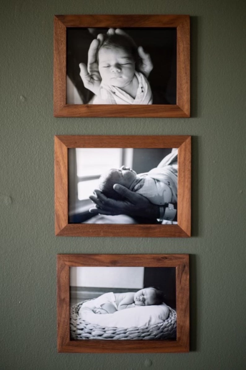 Handcrafted Wood Picture Magnet Frame: Walnut, Maple, Cherry, Oak