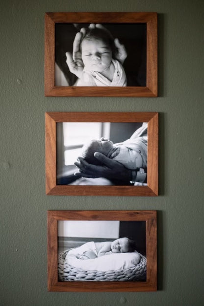 Handcrafted Wood Picture Magnet Frame: Walnut, Maple, Cherry, Oak