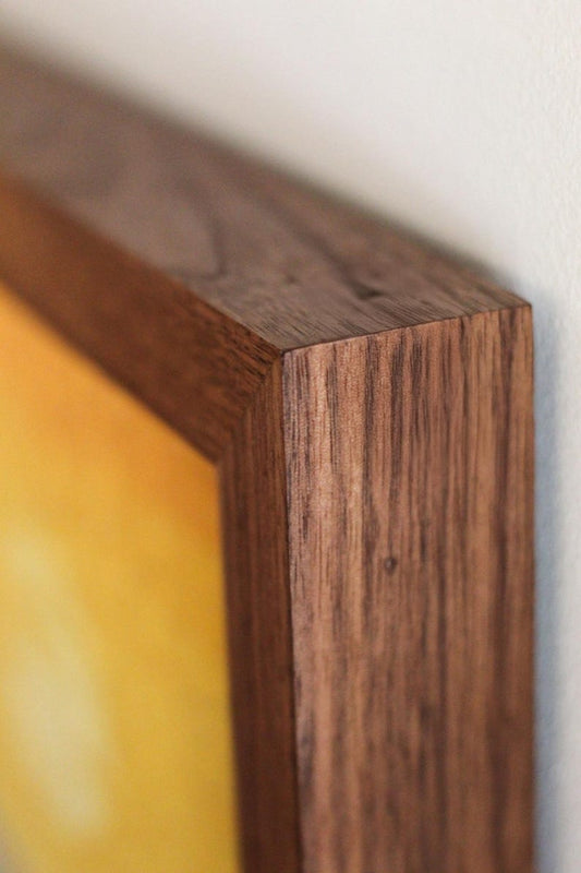 Handmade Solid Walnut Picture Frame, plus Acrylic Glass, Pre-Installed Hardware, Tabs, and Backing
