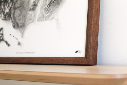 Handmade Solid Walnut Picture Frame, plus Acrylic Glass, Pre-Installed Hardware, Tabs, and Backing