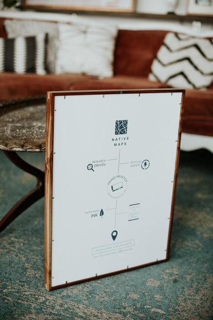 Handmade Solid Walnut Picture Frame, plus Acrylic Glass, Pre-Installed Hardware, Tabs, and Backing